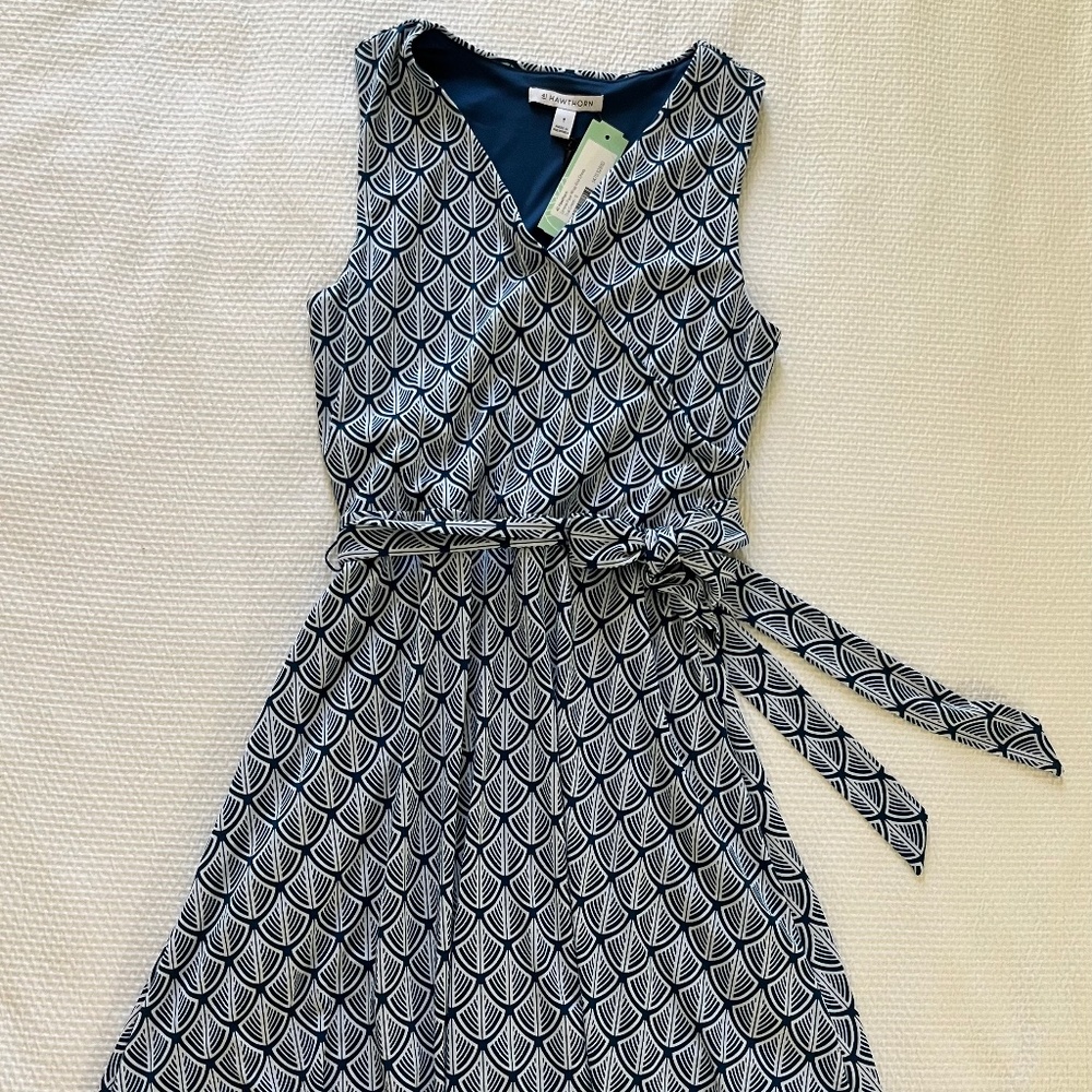 Sleeveless Faux Wrap Dress